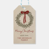 Groene Kerstkrans Kerstcadeau Labels Cadeaulabel (Achterkant)