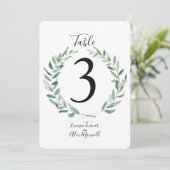 Groene kerstkrans | Tafelnummerkaartjes Kaart (Staand voorkant)