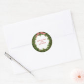 groene kerstkreet met rood lichtje ronde sticker (Envelop)