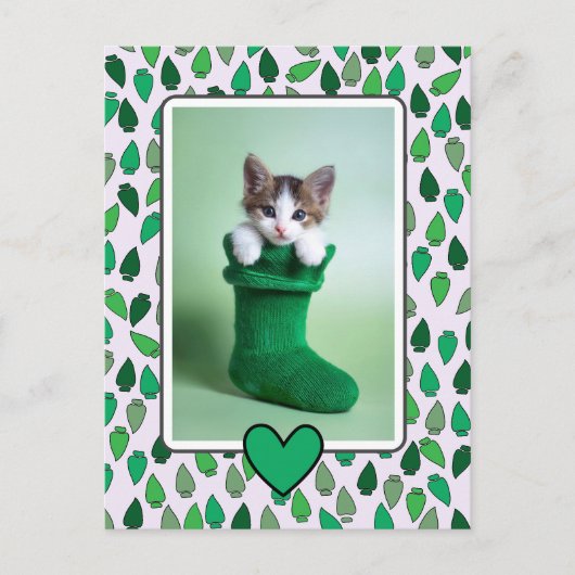 Groene kerstlichtjes vakantie briefkaart (Voorkant)