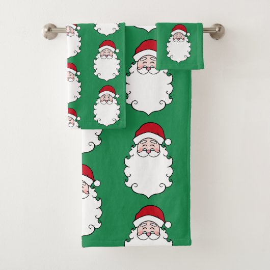 Groene Kerstman Badhanddoeken Set Cadeau Bad Handdoek (Insitu)