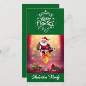 Groene Kerstman Cocktail Kerstmis Feestdagenkaart (Voorkant / Achterkant)