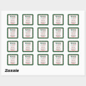 Groene Kerstman express levering Kerst gestippeld Vierkante Sticker (Vel)