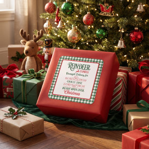 Groene Kerstman express levering Kerst Plaid Vierkante Sticker
