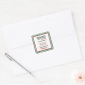 Groene Kerstman express levering Kerst Plaid Vierkante Sticker (Envelop)