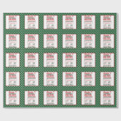 Groene Kerstman Expressbezorging Gestippeld Cadeaupapier (Vlak)