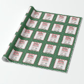 Groene Kerstman Expressbezorging Gestippeld Cadeaupapier (Uitgerold)