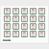 Groene Kerstman Expressbezorging Gestippeld Vierkante Sticker (Vel)