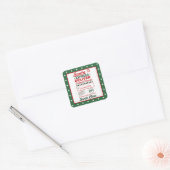 Groene Kerstman Expressbezorging Gestippeld Vierkante Sticker (Envelop)