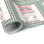 Groene Kerstman Expressbezorging Kerst Plaid Cadeaupapier (Rol Hoek)