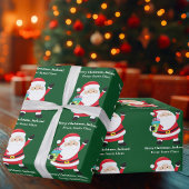 Groene Kerstman Gepersonaliseerd Kinder Kerst Cadeaupapier