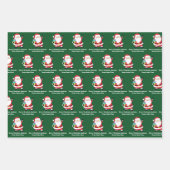 Groene Kerstman Gepersonaliseerd Kinder Kerst Inpakpapier Vel (Voorkant)