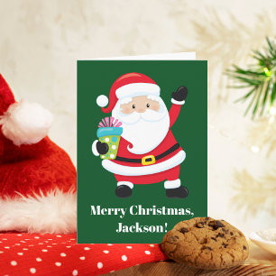 Groene Kerstman Gepersonaliseerd Kinder Kerst Kaart