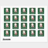 Groene Kerstman Gepersonaliseerd Kinder Kerst Vierkante Sticker (Vel)