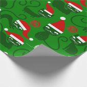 Groene Kerstman Katten Cadeaupapier (Hoek)