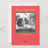 Groene Kerstman Kerstmis Fotokaart Feestdagenkaart (Achterkant)