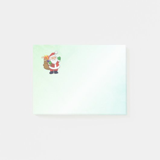 Groene kerstman met speelgoed post-it® notes (Voorkant)