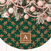 Groene kerstman-monogram Kerstmis Kerstboom Rok