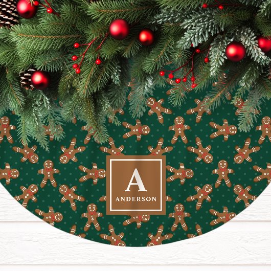 Groene kerstman-monogram Kerstmis Kerstboom Rok