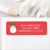 Groene kerstman retour adres label (Insitu)
