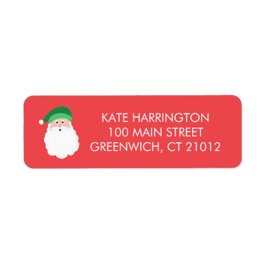 Groene kerstman retour adres label (Voorkant)