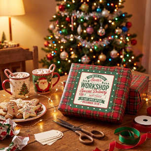 Groene Kerstman Werkplaats Speciale Levering Kerst Vierkante Sticker