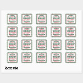 Groene Kerstman Werkplaats Speciale Levering Kerst Vierkante Sticker (Vel)
