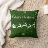 Groene Kerstmannen slee en rendier worp kussen (Deken)