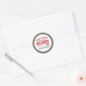 Groene Kerstman's Fabriek Speciale Levering Gestip Ronde Sticker (Envelop)