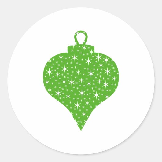 Groene Kerstmis Bauble Design. Ronde Sticker (Voorkant)