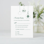 Groene Kerstmis Bauble Ornamenten Winterbruiloft RSVP Kaartje (Staand voorkant)