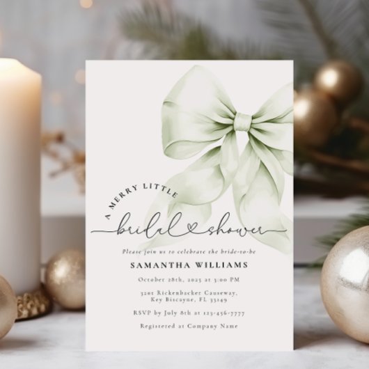 Groene Kerstmis Bruids Douche Uitnodiging