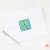 Groene Kerstmis catgirl Vierkante Sticker (Envelop)