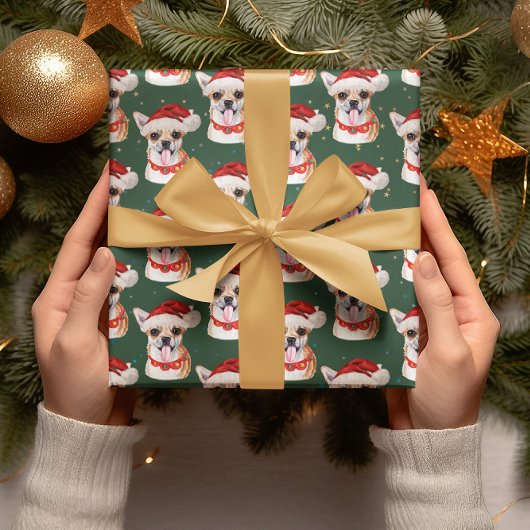 Groene Kerstmis Chihuahua Hondenvakantierassen Cadeaupapier