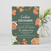 Groene Kerstmis Cookie Exchange Kerstfeest Kaart (Staand voorkant)