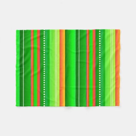 Groene Kerstmis creatief gestreept Fleece Deken (Voorkant (Horizontaal))