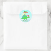Groene Kerstmis Dinosaurus Naam Stickers (Tas)