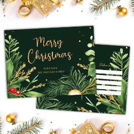 Groene Kerstmis Elegante Moderne Groene Tinten Feestdagenkaart