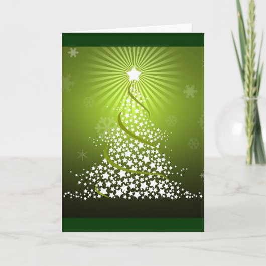 Groene Kerstmis Feestdagen Kaart (Voorkant)