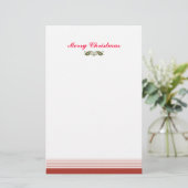 Groene Kerstmis Holly Leaves Briefpapier (Staand voorkant)