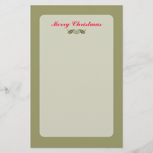 Groene Kerstmis Holly Leaves Briefpapier (Voorkant)
