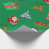 Groene Kerstmis Iconen Cadeaupapier (Hoek)