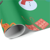 Groene Kerstmis Iconen Cadeaupapier (Rol Hoek)
