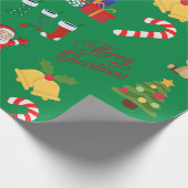 Groene Kerstmis Iconen Verpakkingsdocument Cadeaupapier (Hoek)