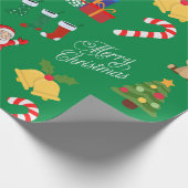 Groene Kerstmis Iconen Verpakkingsdocument Cadeaupapier (Hoek)