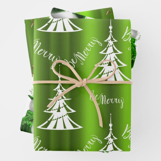 Groene Kerstmis Inpakpapier Vel (In situ)