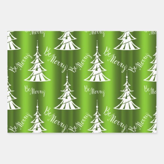 Groene Kerstmis Inpakpapier Vel (Voorkant)