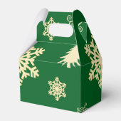 Groene Kerstmis met Cream Snowflakes Bedankdoosjes (Achterkant)