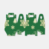 Groene Kerstmis met Cream Snowflakes Bedankdoosjes (Uitgevouwen)