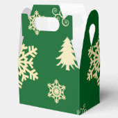 Groene Kerstmis met Cream Snowflakes Bedankdoosjes (Geopend)